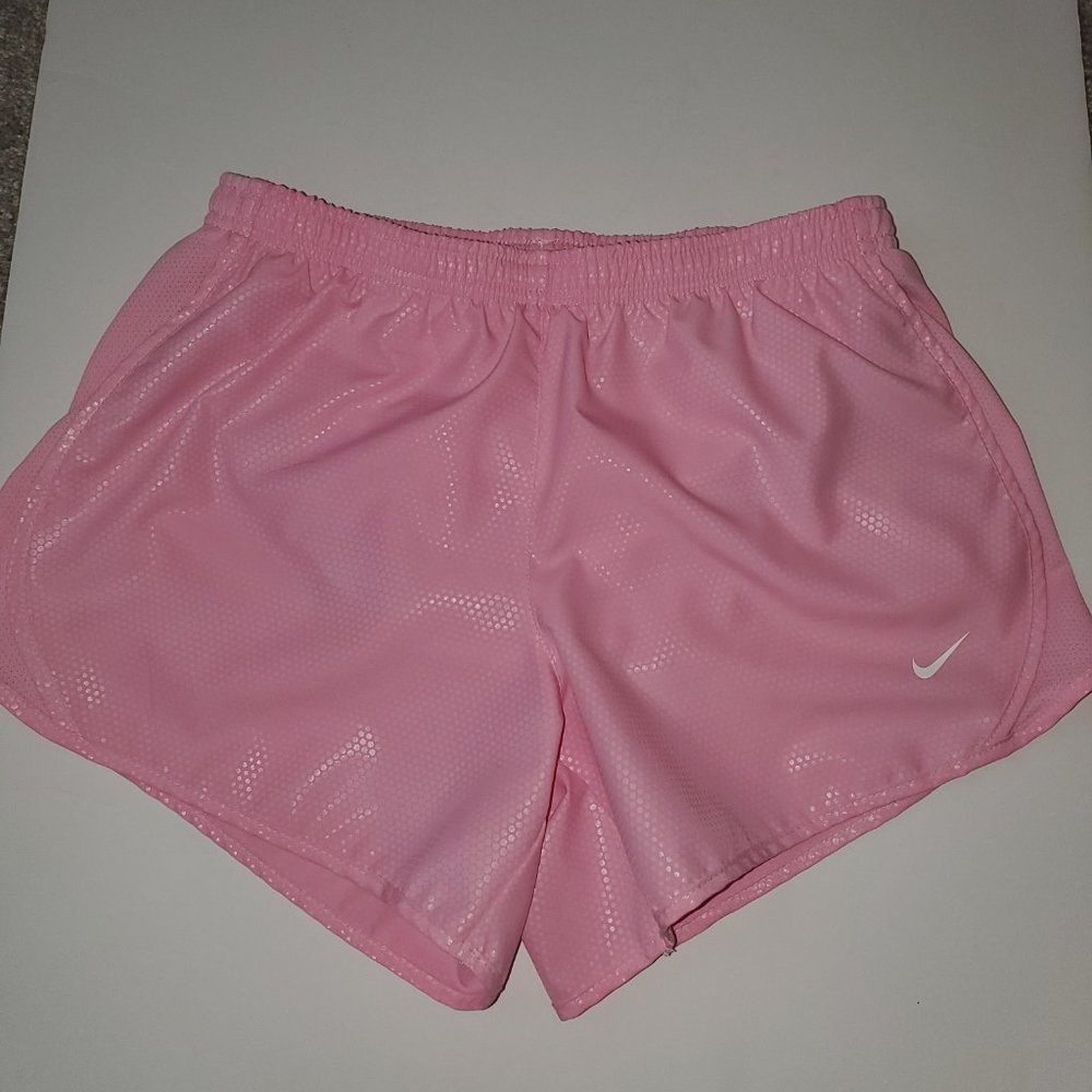 NIKE DRI FIT YOUTH GIRLS RUNNING SHORT Sz L Pink